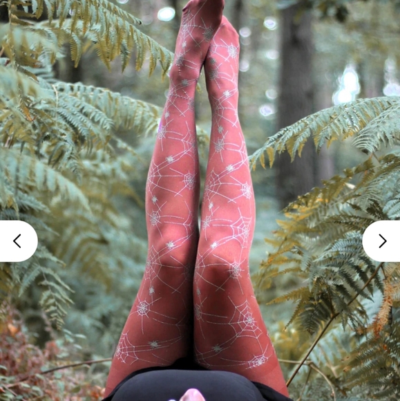 snag Accessories - Snag Spidysense Root Beer Spider Web Patterned Tights D